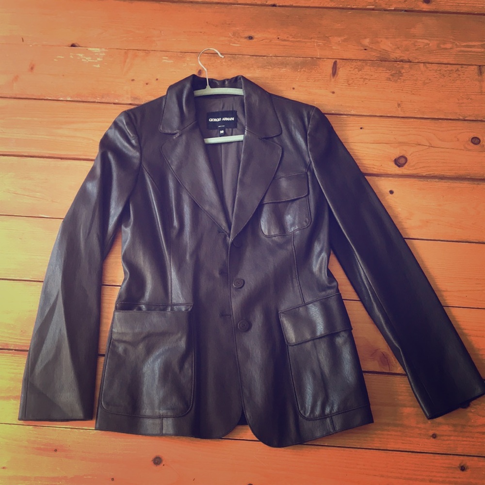 Authentic Giorgio Armani leather blazer